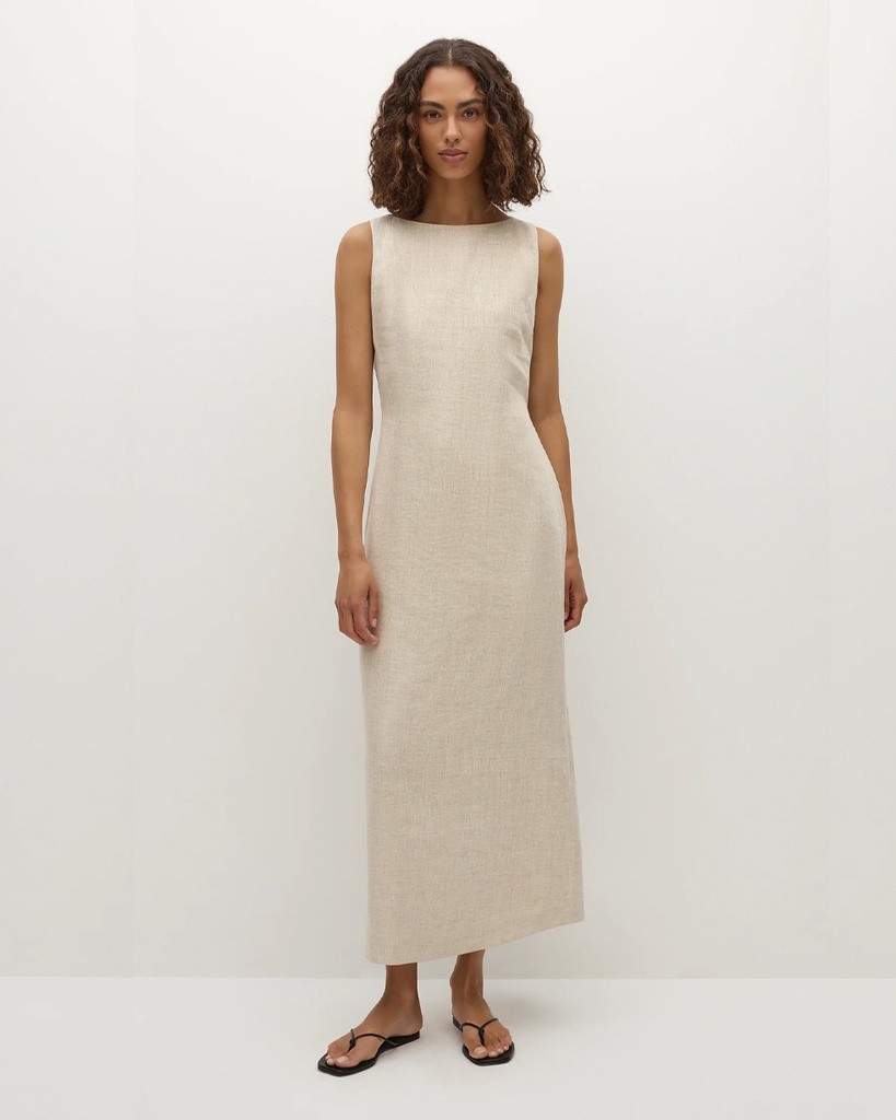 Taylor Midi Dress-Natural