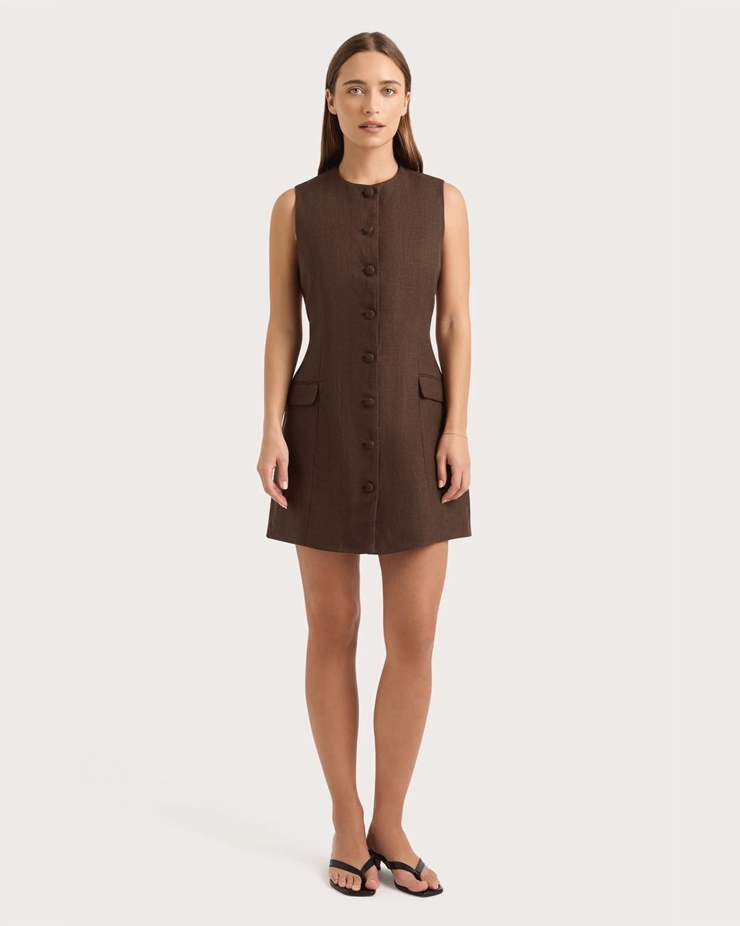 Jane Mini Dress - Brown
